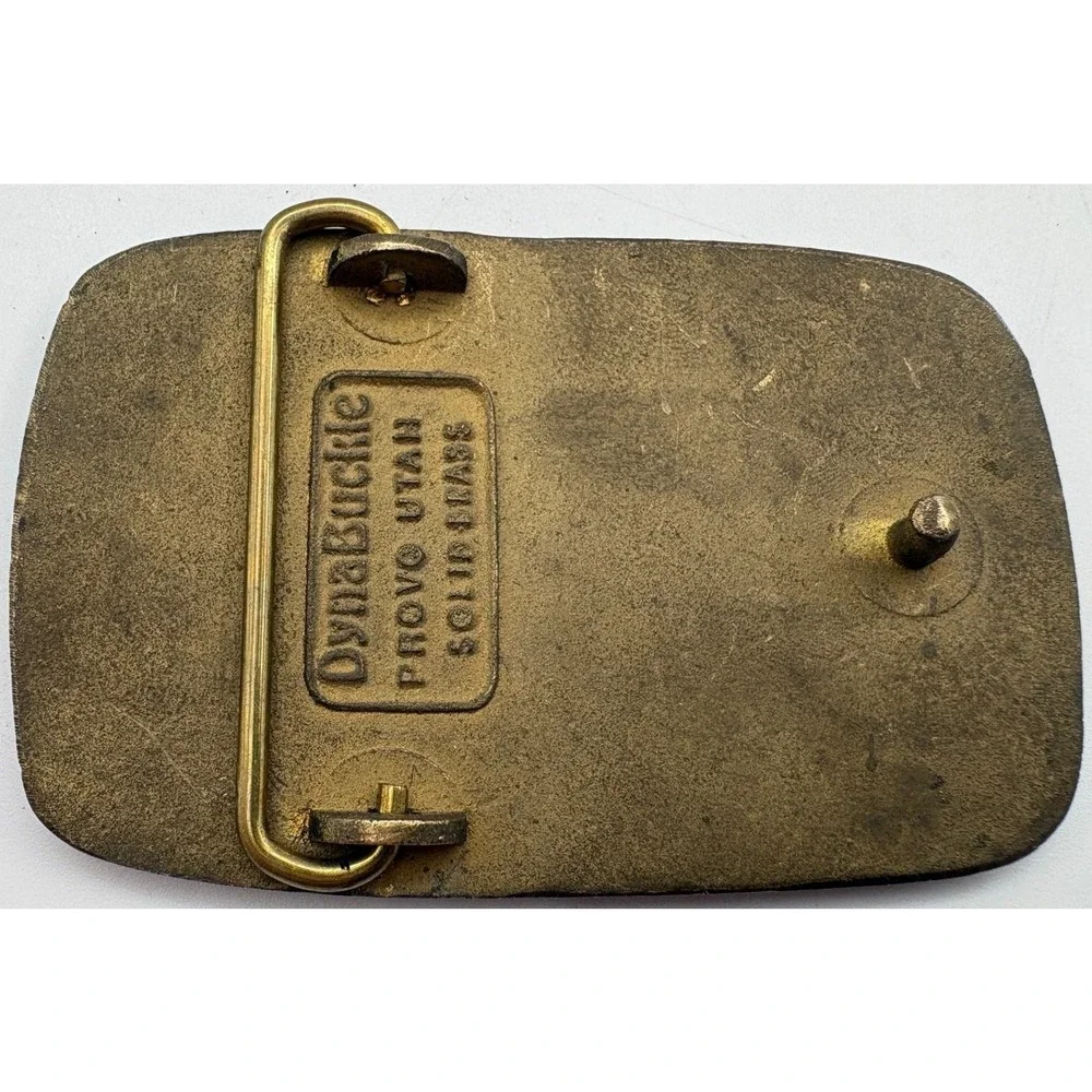 OK Champion Since 1897 Belt‎ Buckle Solid Brass DynaBuckle Utah USA Vintage